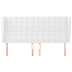 vidaXL Hoofdbord met randen 183x23x118/128 cm kunstleer wit