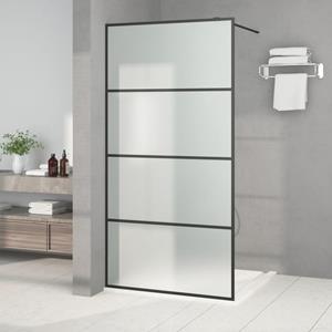 VidaXL Inloopdouchewand 100x195 cm mat ESG-glas zwart