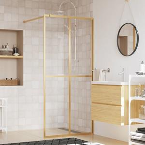 VidaXL Inloopdouchewand transparant 80x195 cm ESG-glas goudkleurig