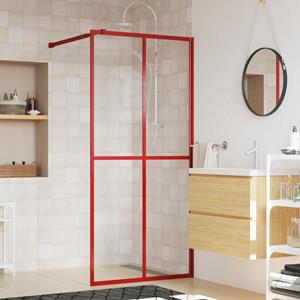 VidaXL Inloopdouchewand transparant 90x195 cm ESG-glas rood