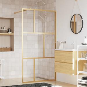 VidaXL Inloopdouchewand transparant 100x195 cm ESG-glas goudkleurig
