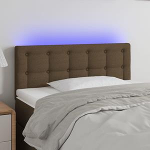 VidaXL Hoofdbord LED 90x5x78/88 cm stof donkerbruin