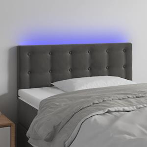 VidaXL Hoofdbord LED 80x5x78/88 cm fluweel donkergrijs