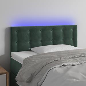 VidaXL Hoofdbord LED 80x5x78/88 cm fluweel donkergroen