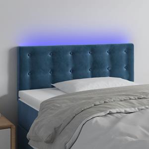 VidaXL Hoofdbord LED 80x5x78/88 cm fluweel donkerblauw