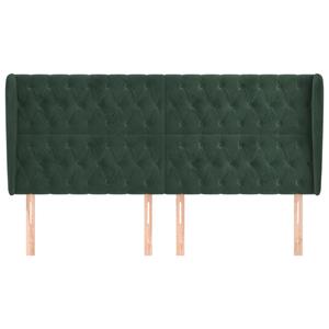 vidaXL Hoofdbord met randen 203x23x118/128 cm fluweel donkergroen
