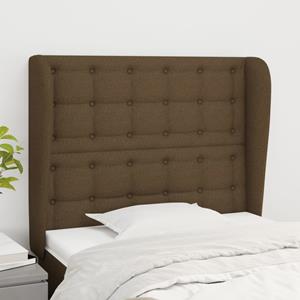 VidaXL Hoofdbord met randen 103x23x118/128 cm stof donkerbruin
