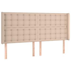vidaXL Hoofdbord LED 163x16x118/128 cm kunstleer cappuccinokleurig