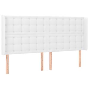 vidaXL Hoofdbord LED 183x16x118/128 cm kunstleer wit