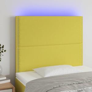 VidaXL Hoofdbord LED 80x5x118/128 cm stof groen