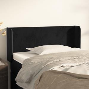 VidaXL Hoofdbord met randen 83x16x78/88 cm fluweel zwart