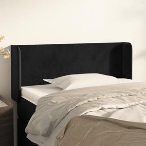 VidaXL Hoofdbord met randen 93x16x78/88 cm fluweel zwart