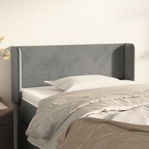 VidaXL Hoofdbord met randen 103x16x78/88 cm fluweel lichtgrijs