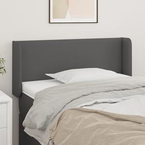 VidaXL Hoofdbord met randen 93x16x78/88 cm kunstleer grijs