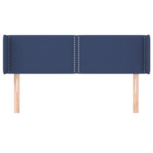 vidaXL Hoofdbord met randen 147x16x78/88 cm stof blauw