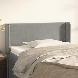 VidaXL Hoofdbord met randen 83x16x78/88 cm fluweel lichtgrijs