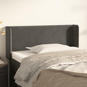 VidaXL Hoofdbord met randen 93x16x78/88 cm fluweel donkergrijs