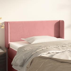 VidaXL Hoofdbord met randen 93x16x78/88 cm fluweel roze