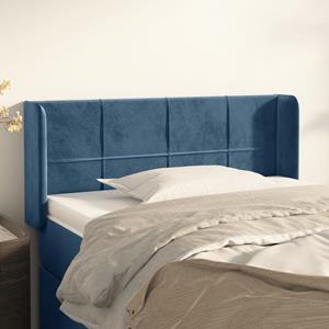 VidaXL Hoofdbord met randen 83x16x78/88 cm fluweel donkerblauw