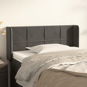 VidaXL Hoofdbord met randen 93x16x78/88 cm fluweel donkergrijs