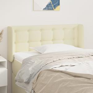 VidaXL Hoofdbord met randen 103x16x78/88 cm kunstleer crèmekleurig