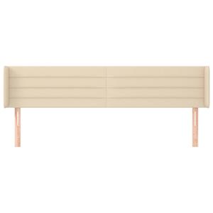 vidaXL Hoofdbord met randen 163x16x78/88 cm stof crèmekleurig