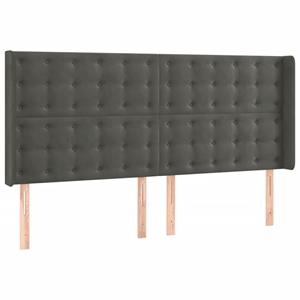 vidaXL Hoofdbord LED 163x16x118/128 cm fluweel donkergrijs