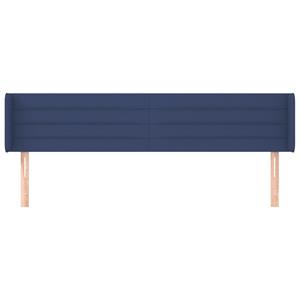 vidaXL Hoofdbord met randen 203x16x78/88 cm stof blauw