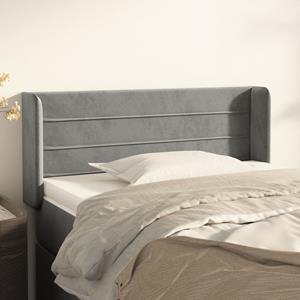 VidaXL Hoofdbord met randen 83x16x78/88 cm fluweel lichtgrijs