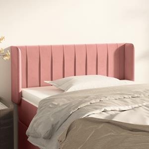 VidaXL Hoofdbord met randen 83x16x78/88 cm fluweel roze