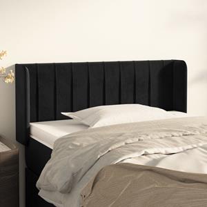 VidaXL Hoofdbord met randen 93x16x78/88 cm fluweel zwart