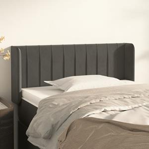 VidaXL Hoofdbord met randen 103x16x78/88 cm fluweel donkergrijs