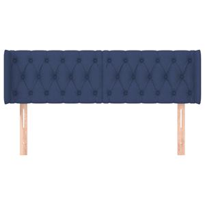 vidaXL Hoofdbord met randen 147x16x78/88 cm stof blauw