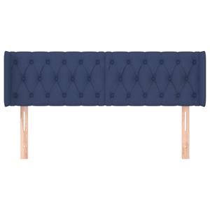 vidaXL Hoofdbord met randen 163x16x78/88 cm stof blauw