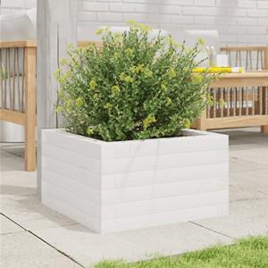 VidaXL Plantenbak 40x40x23 cm massief grenenhout wit