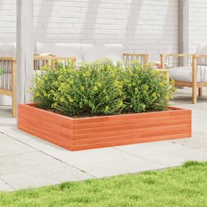 VidaXL Plantenbak 110x110x23 cm massief grenenhout wasbruin