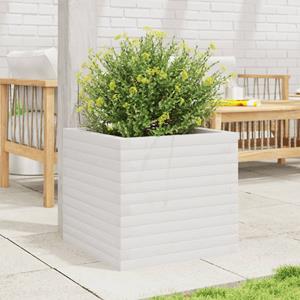 VidaXL Plantenbak 50x50x45,5 cm massief grenenhout wit