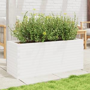 VidaXL Plantenbak 110x40x45,5 cm massief grenenhout wit