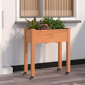 vidaXL Plantenbak op wieltjes 71x37x80 cm massief vurenhout