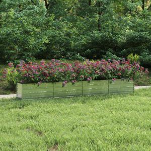 VidaXL Plantenbak verhoogd 320x40x45 cm gegalvaniseerd staal zilver