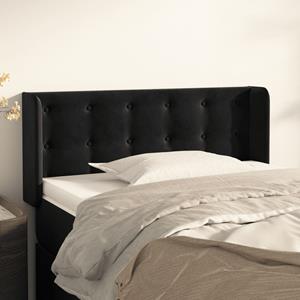 VidaXL Hoofdbord met randen 103x16x78/88 cm fluweel zwart