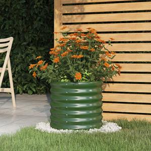 VidaXL Plantenbak 40x40x36 cm gepoedercoat staal groen