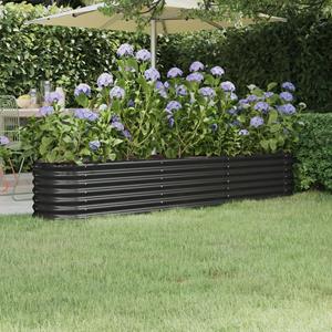 VidaXL Plantenbak 224x40x36 cm gepoedercoat staal antracietkleurig