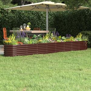 VidaXL Plantenbak 332x40x36 cm gepoedercoat staal bruin