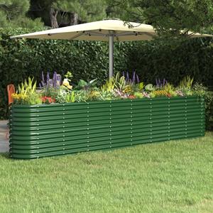 VidaXL Plantenbak 332x40x68 cm gepoedercoat staal groen