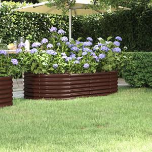 VidaXL Plantenbak 152x80x36 cm gepoedercoat staal bruin