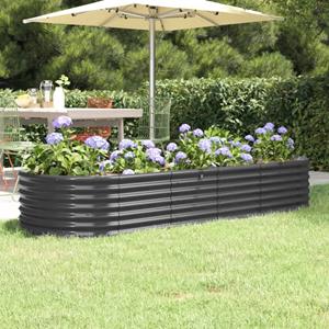 VidaXL Plantenbak 224x80x36 cm gepoedercoat staal antracietkleurig