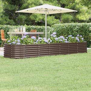 VidaXL Plantenbak 296x80x36 cm gepoedercoat staal bruin