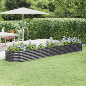 VidaXL Plantenbak 368x80x36 cm gepoedercoat staal antracietkleurig