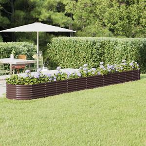 VidaXL Plantenbak 512x80x36 cm gepoedercoat staal bruin
